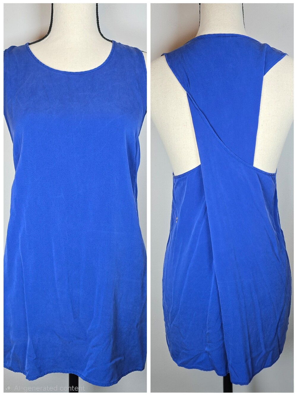 Kit and Ace Women's Technical Silk Shift Tunic Sleeveless Dress Royal Blue 6